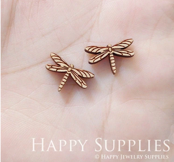 4pcs Handmade Jewelry Making Supplies Wooden Charm, DIY Necklace Earrings Brooch, Laser Cut Wooden Charms, Mini Wooden Charms (SWN178)