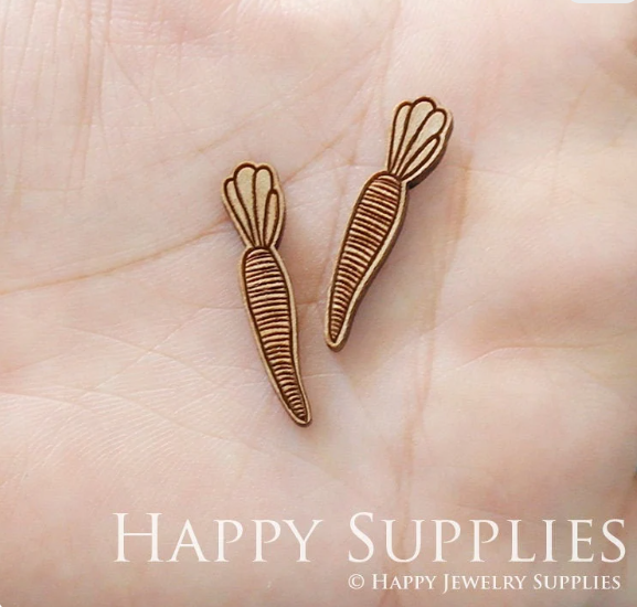 4pcs Handmade Jewelry Making Supplies Wooden Charm, DIY Necklace Earrings Brooch, Laser Cut Wooden Charms, Mini Wooden Charms (SWN180)