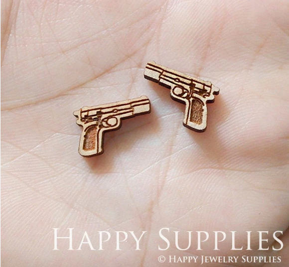 4pcs Handmade Jewelry Making Supplies Wooden Charm, DIY Necklace Earrings Brooch, Laser Cut Wooden Charms, Mini Wooden Charms (SWN188)