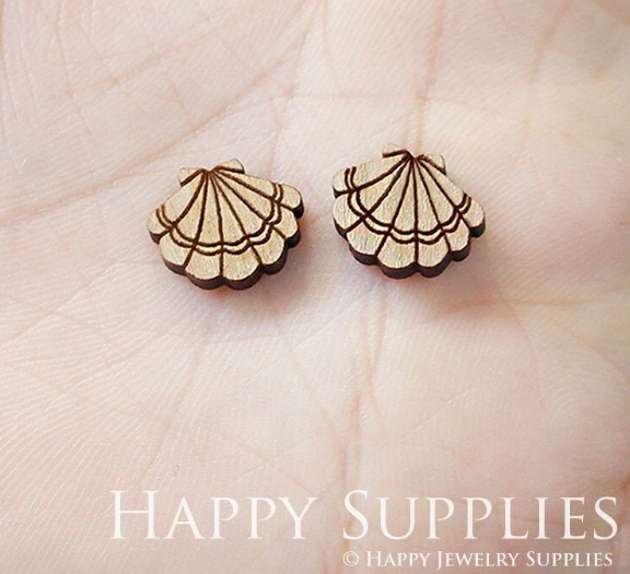 4pcs Handmade Jewelry Making Supplies Wooden Charm, DIY Necklace Earrings Brooch, Laser Cut Wooden Charms, Mini Wooden Charms (SWN195)