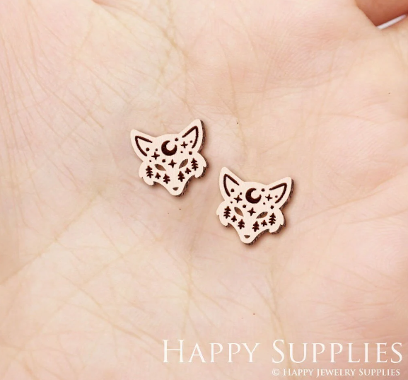 4pcs Handmade Jewelry Making Supplies Wooden Charm, DIY Necklace Earrings Brooch, Laser Cut Wooden Charms, Mini Wooden Charms (SWN330)