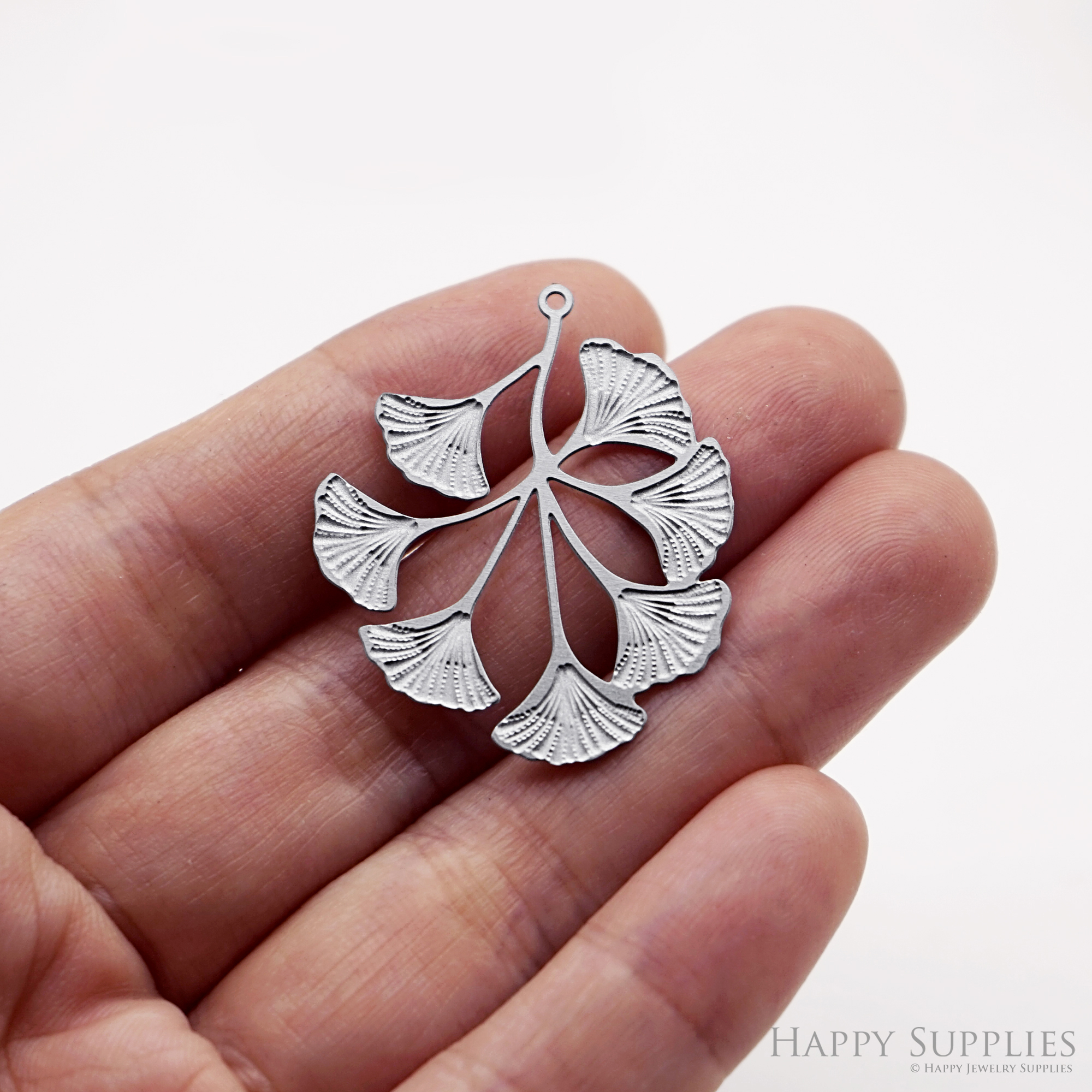 Corroded Stainless Steel Jewelry Charms, Ginkgo Leaf Brass Charms, Earring Charms, Etched Silver Jewelry Pendants, Etched Brass Jewelry Findings, Jewelry Wholesale (SSB1068)