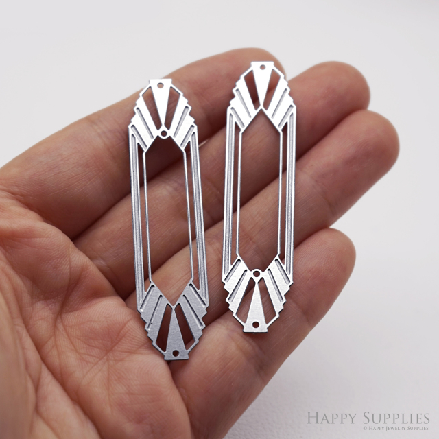 Corroded Stainless Steel Jewelry Charms, Geometric Brass Charms, Earring Charms, Etched Silver Jewelry Pendants, Etched Brass Jewelry Findings, Jewelry Wholesale (SSB1075)