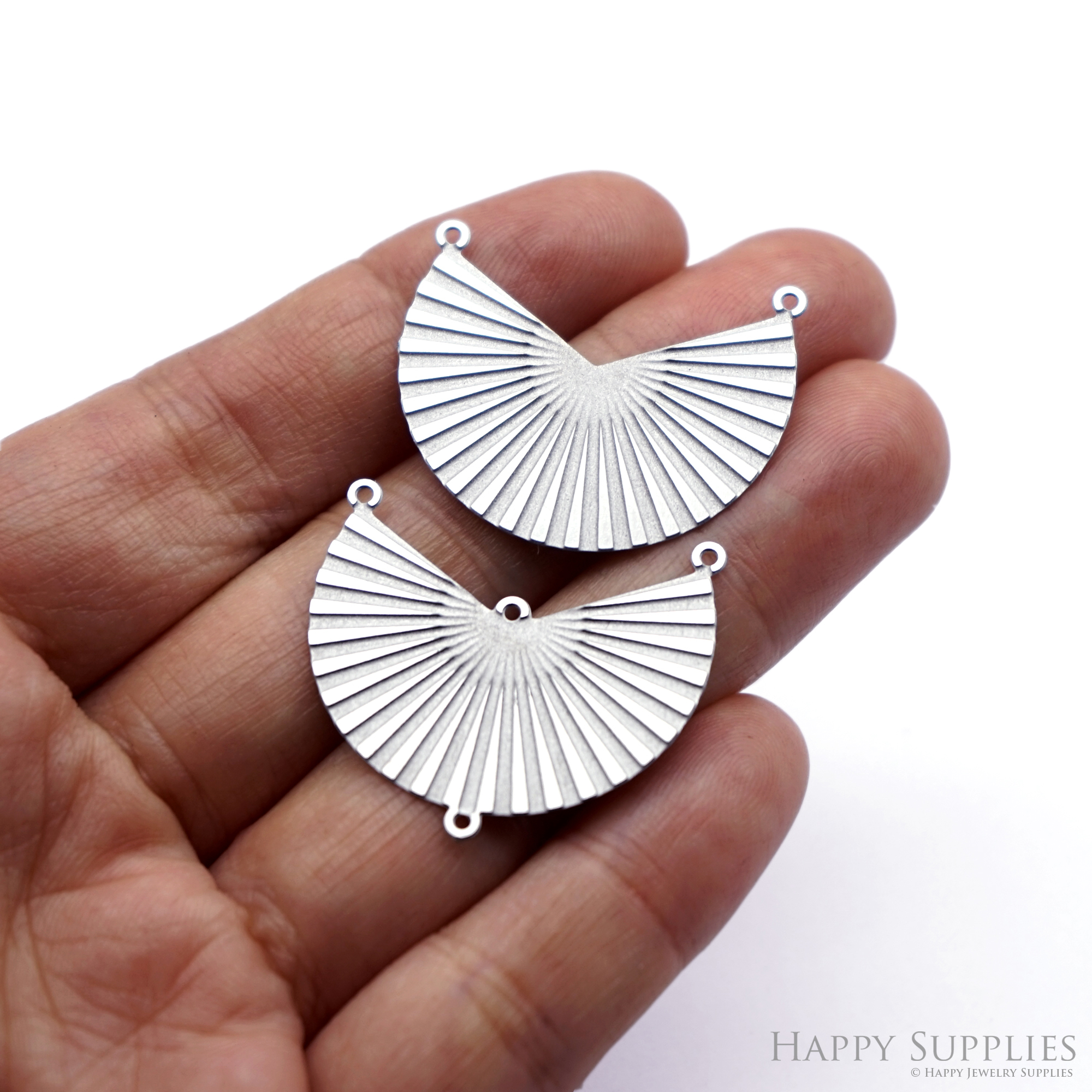 Corroded Stainless Steel Jewelry Charms, Geometric Fan Brass Charms, Earring Charms, Etched Silver Jewelry Pendants, Etched Brass Jewelry Findings, Jewelry Wholesale (SSB1051)