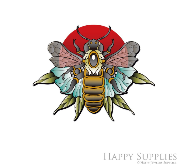 Handmade Jewelry Making Supplies Beads Cut Wooden Bee Charm For DIY Necklace Earring Brooch (CW1025)