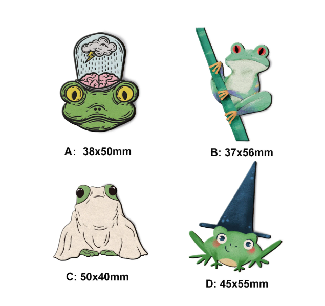 2pcs Handmade Jewelry Making Supplies Beads Cut Wooden Frog Charm For DIY Necklace Earring Brooch (CW909)