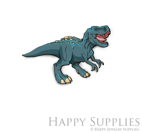 2pcs Handmade Jewelry Making Supplies Beads Cut Wooden Dinosaur Charm For DIY Necklace Earring Brooch (CW807)
