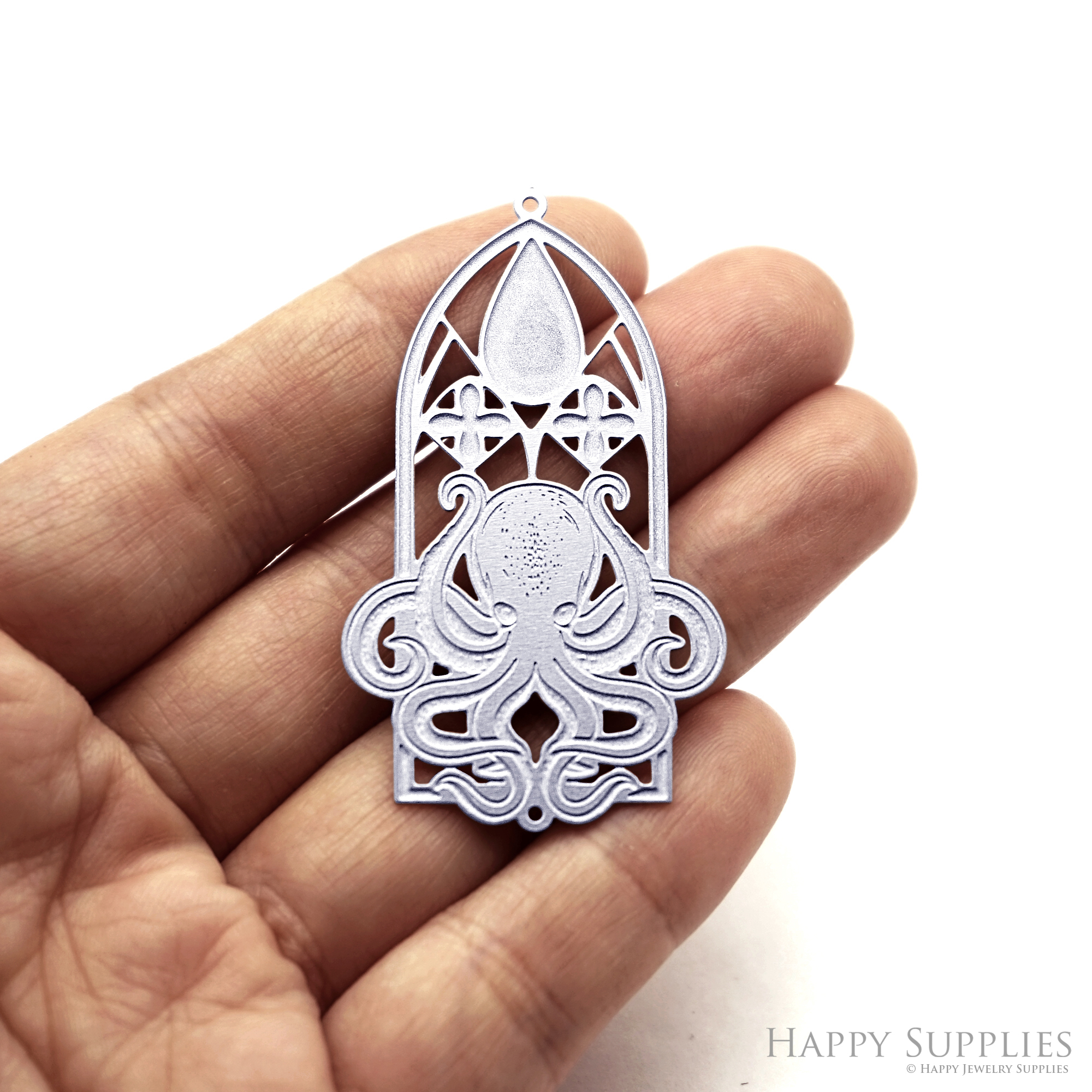 Corroded Stainless Steel Jewelry Charms, Octopuses Brass Charms, Earring Charms, Etched Silver Jewelry Pendants, Etched Brass Jewelry Findings, Jewelry Wholesale (SSB1078)