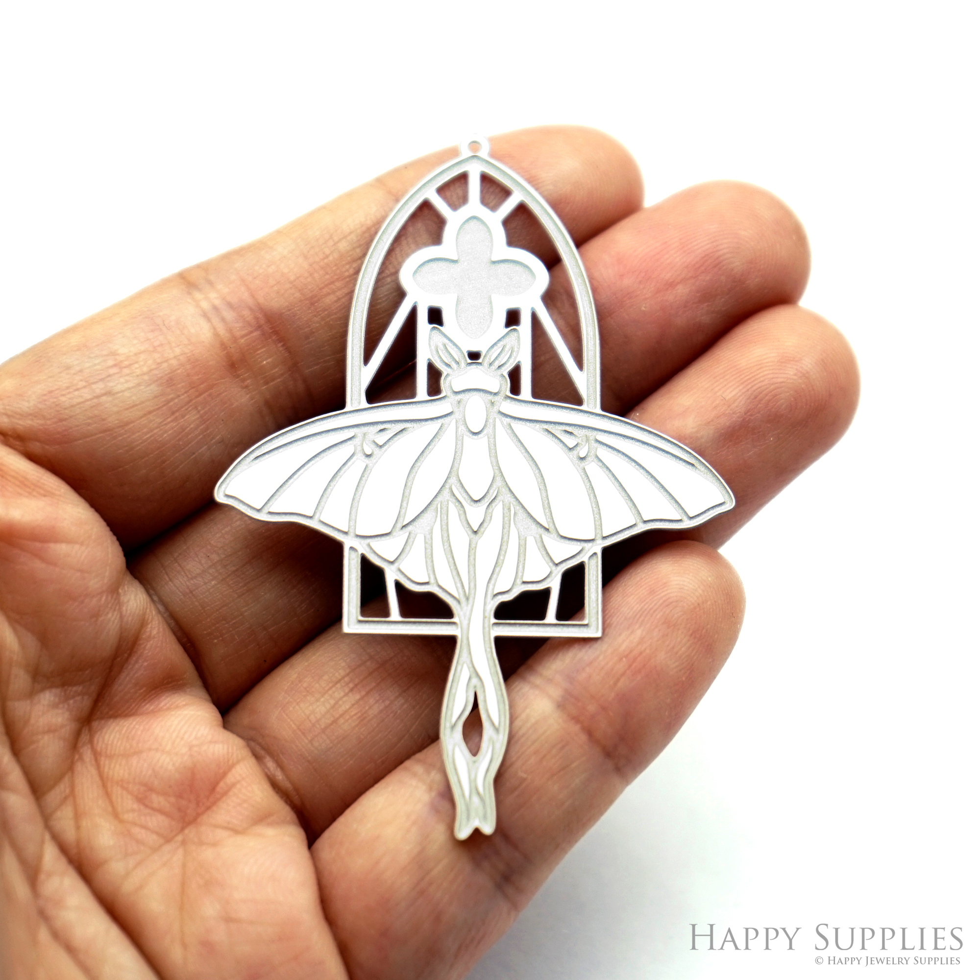 Corroded Stainless Steel Jewelry Charms, Moth Brass Charms, Earring Charms, Etched Silver Jewelry Pendants, Etched Brass Jewelry Findings, Jewelry Wholesale (SSB1082)