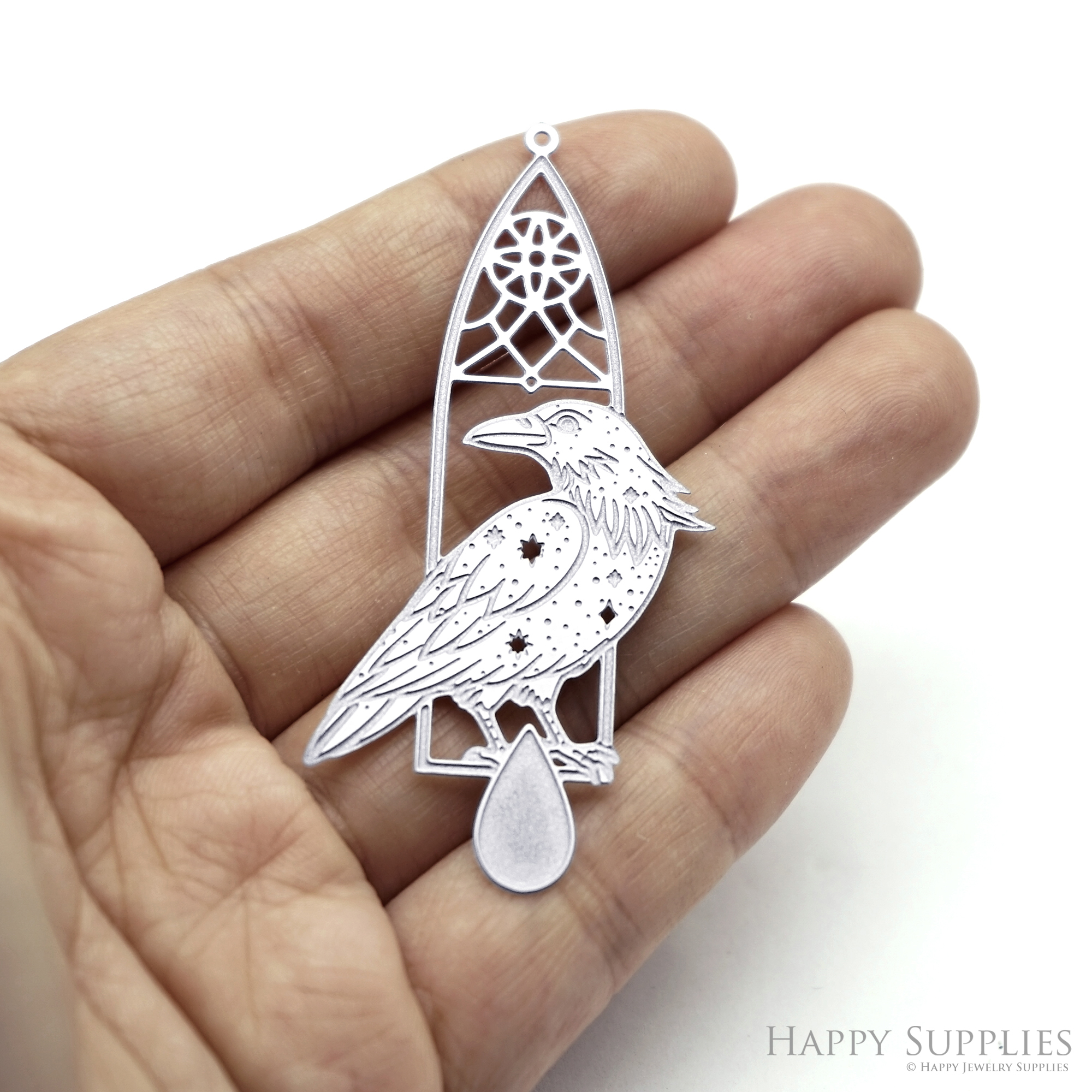 Corroded Stainless Steel Jewelry Charms, Bird Brass Charms, Earring Charms, Etched Silver Jewelry Pendants, Etched Brass Jewelry Findings, Jewelry Wholesale (SSB1083)