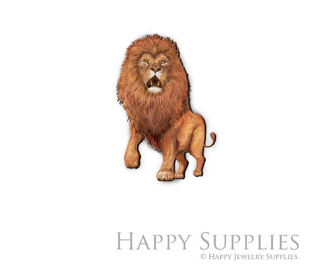 2pcs Handmade Jewelry Making Supplies Beads Cut Wooden Lion Charm For DIY Necklace Earring Brooch (CW813)