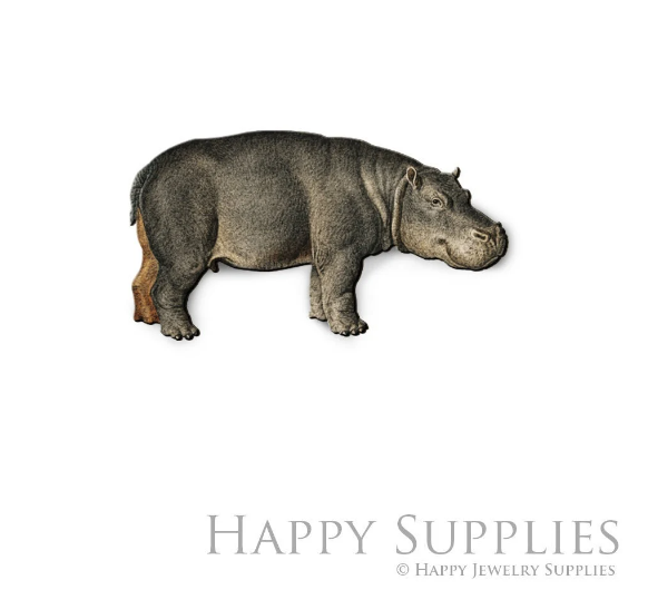 2pcs Handmade Jewelry Making Supplies Beads Cut Wooden Hippo Charm For DIY Necklace Earring Brooch (CW814)
