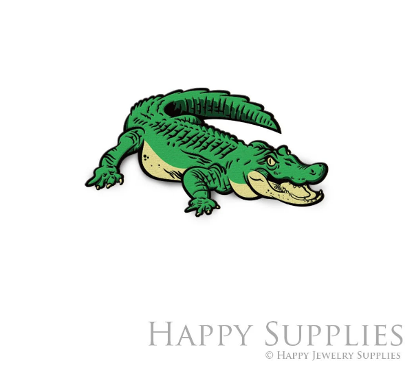 2pcs Handmade Jewelry Making Supplies Beads Cut Wooden Crocodile Charm For DIY Necklace Earring Brooch (CW815)