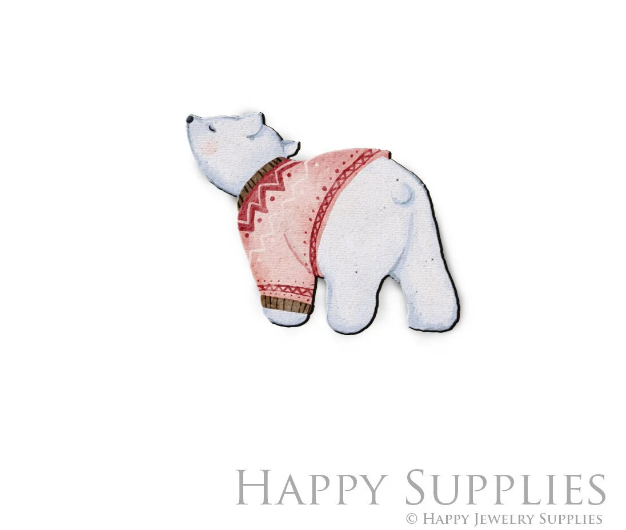 2pcs Handmade Jewelry Making Supplies Beads Cut Wooden Bear Charm For DIY Necklace Earring Brooch (CW817)