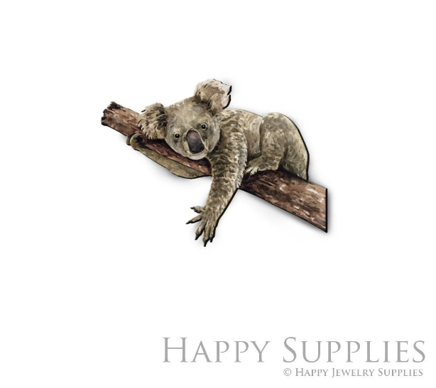 2pcs Handmade Jewelry Making Supplies Beads Cut Wooden Koala Charm For DIY Necklace Earring Brooch (CW819)