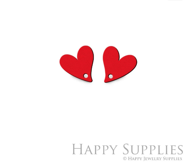 2pcs Handmade Jewelry Making Supplies Beads Cut Wooden Heart Charm For DIY Necklace Earring Brooch (CW839)
