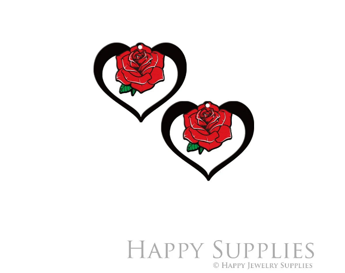2pcs Handmade Jewelry Making Supplies Beads Cut Wooden Heart Charm For DIY Necklace Earring Brooch (CW843)