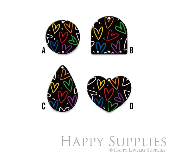 2pcs Handmade Jewelry Making Supplies Beads Cut Wooden Heart Charm For DIY Necklace Earring Brooch (CW848)