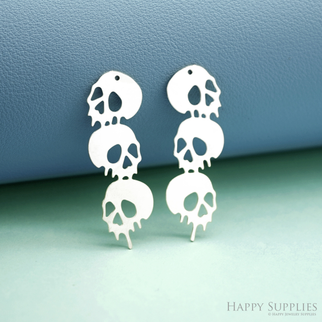 2pcs Stainless Steel Jewelry Charms, Raw Brass Charms, Ghost Halloween Charms, Earrings Findings, Stainless Steel Silver Jewelry Pendants, Brass Jewelry Findings, Stainless Steel Pendants Jewelry Wholesale (D2971)