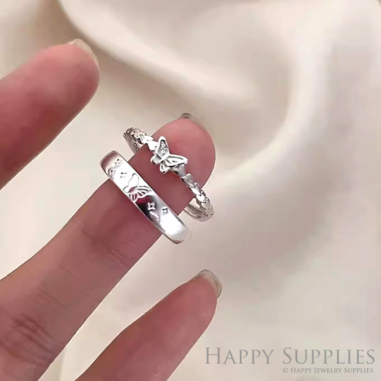Silver Ring, Sterling Silver Ring,adjustable rings, Disconnected Rings,Wedding Ring, Dress Ring, Lady Ring, Dome Ring, Band Rings (RR063)