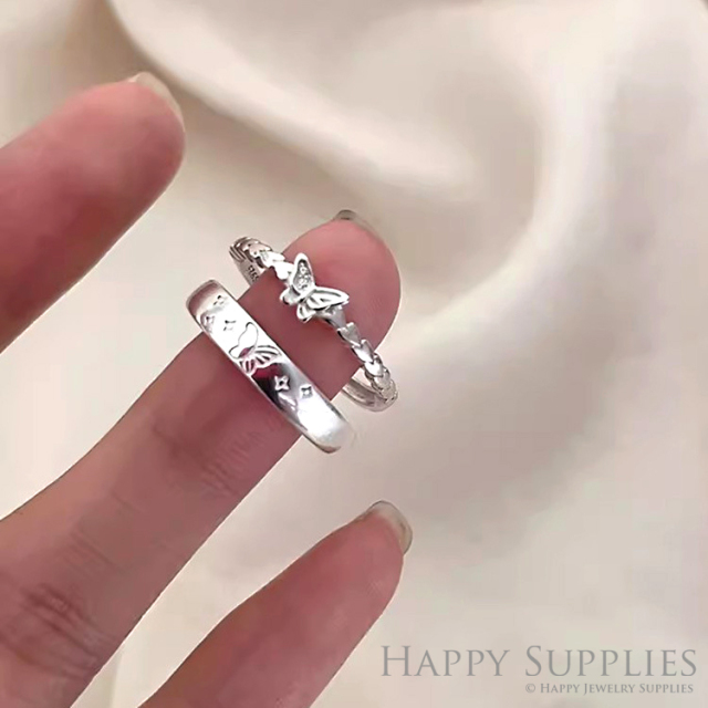 Silver Ring, Sterling Silver Ring,adjustable rings, Disconnected Rings,Wedding Ring, Dress Ring, Lady Ring, Dome Ring, Band Rings (RR063)