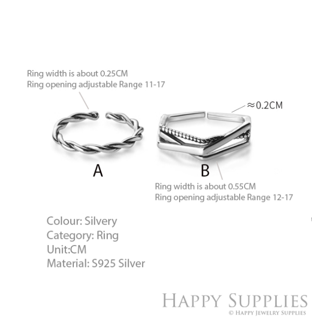 Silver Ring, Sterling Silver Ring,adjustable rings, Disconnected Rings,Wedding Ring, Dress Ring, Lady Ring, Dome Ring, Band Rings (RR065)