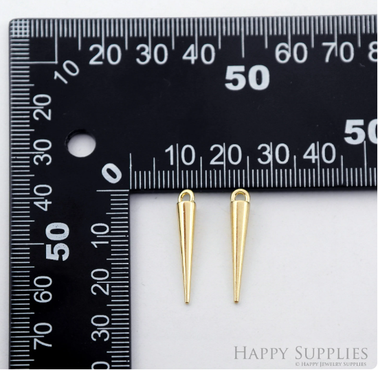 10pcs Gold Cone Charm, Earrings Charms, Earring Findings, Cone Charms, Earring Connectors, Necklace Pendant, Jewelry Supplies (NZG516)