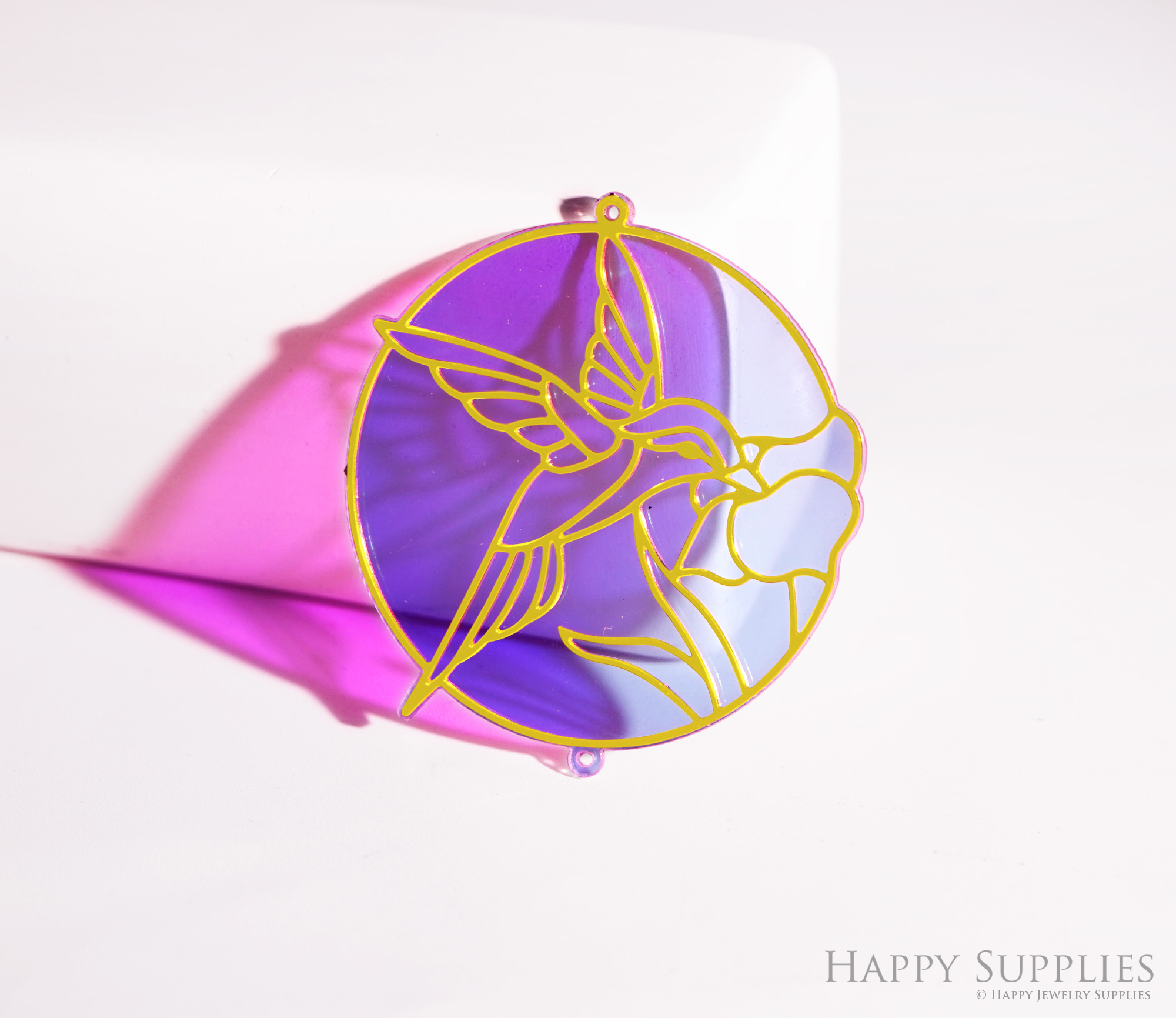 2pcs Rainbow Bird Charm, Brass Prism Charm,Iridescent Halloween Pendant, Bird Connector, DIY Jewelry Making Supplie, Bird Sun catcher (Q2755)