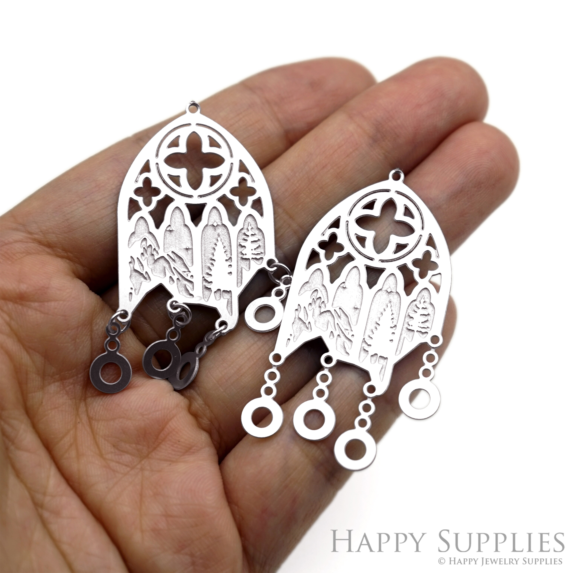 10pcs(1set) Corroded Stainless Steel Jewelry Charms, Gothic Castle Window Brass Charms, Etched Charms, Corroded Silver Jewelry Findings, Etched Pendants Jewelry Wholesale (SSB1124)