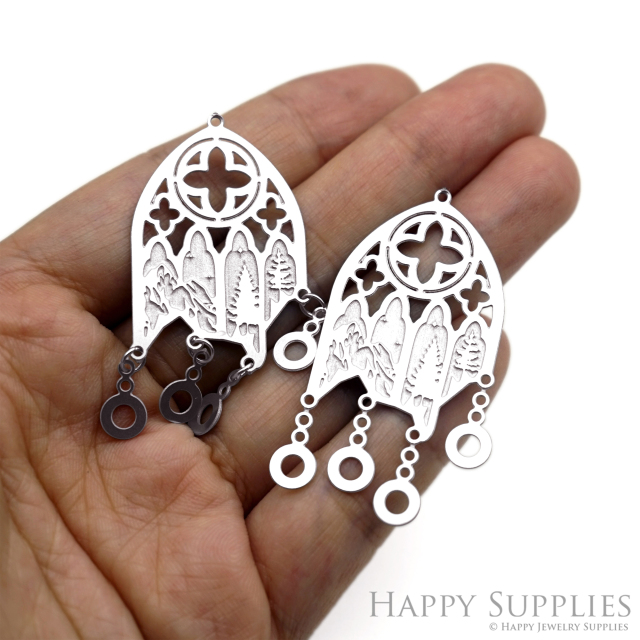 10pcs(1set) Corroded Stainless Steel Jewelry Charms, Gothic Castle Window Brass Charms, Etched Charms, Corroded Silver Jewelry Findings, Etched Pendants Jewelry Wholesale (SSB1124)