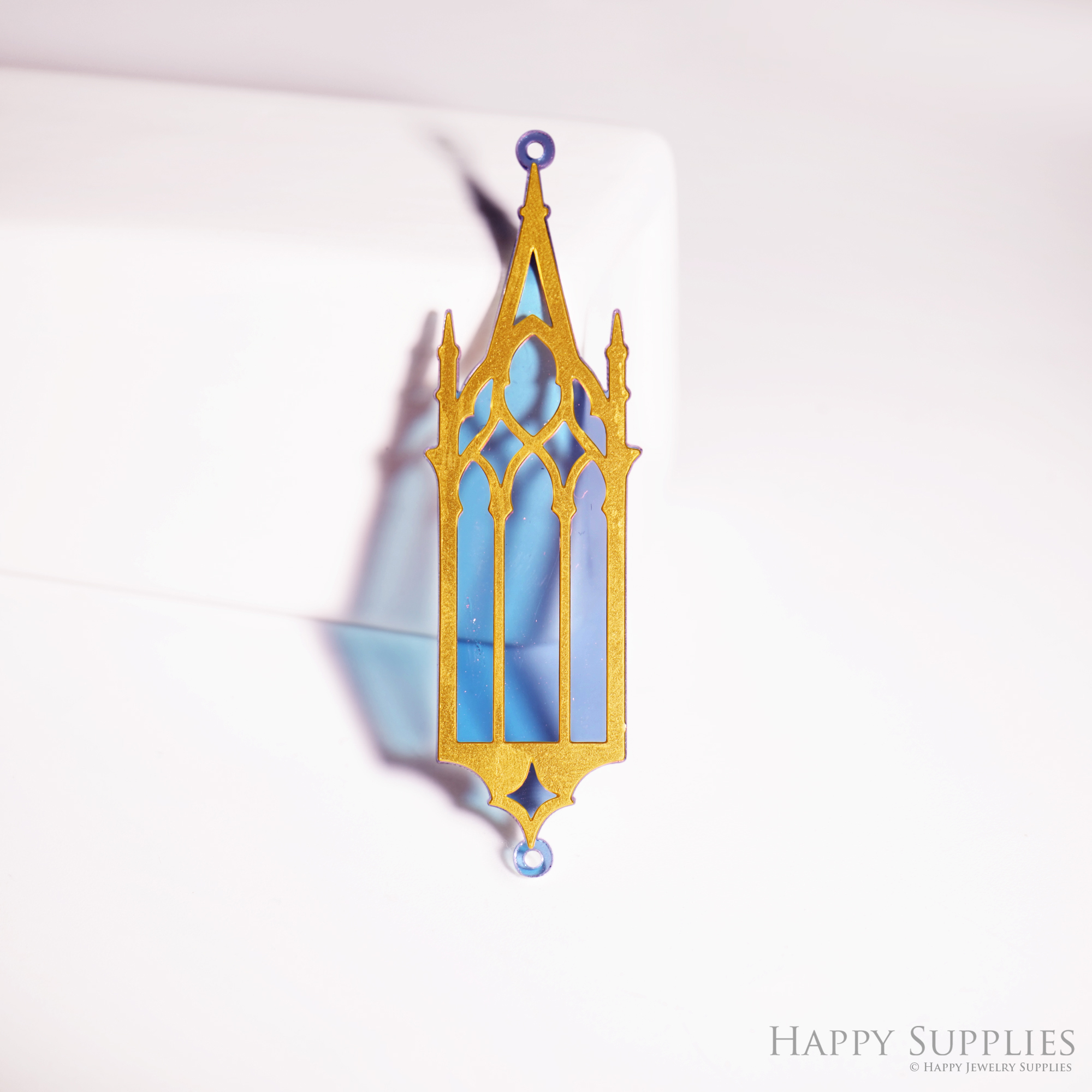 2pcs Rainbow Gothic Cathedral Window Charm,Brass Prism Charm,Iridescent Gothic Cathedral Window Light Catcher,Hollow Gothic Cathedral Window for DIY Suncatchers,Window Hanging Decor(Q037)