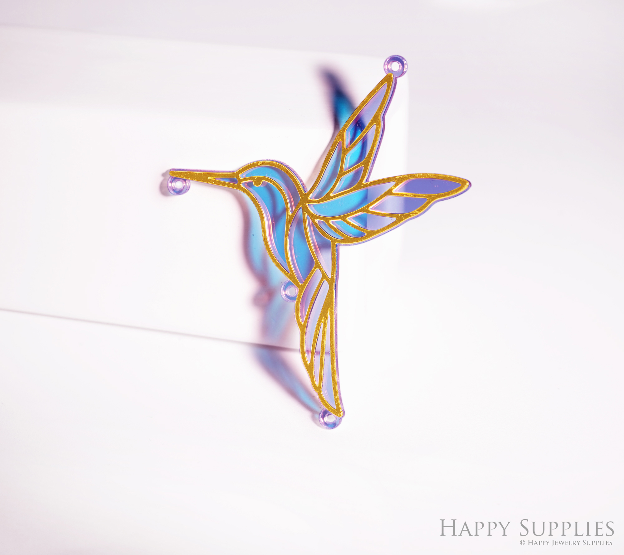 2pcs Rainbow Bird Charm,Brass Prism Charm,Iridescent Bird Light Catcher,Hollow Bird for DIY Suncatchers,Window Hanging Decor (Q034)