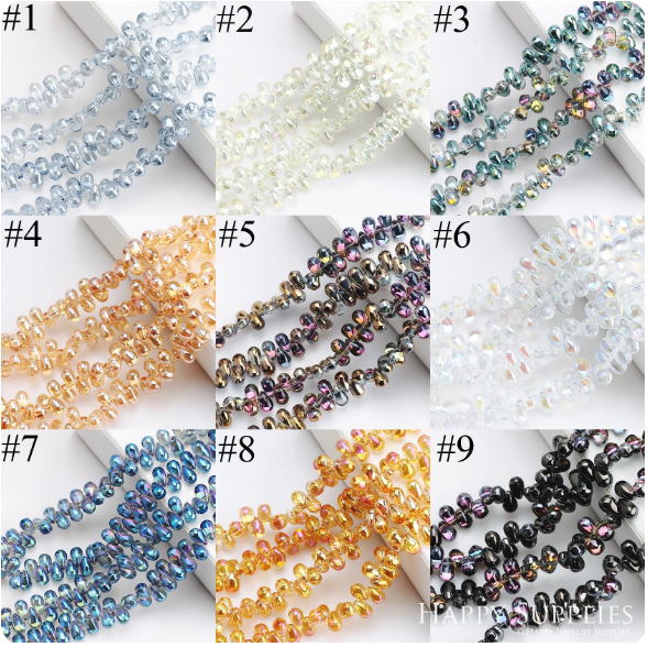 100pcs Crystal Drop Beads ,Sun Catchers Leaded Chandelier Crystal Suncatcher Beads Sun Catcher Supplies - Earrings Charms (TR-140)