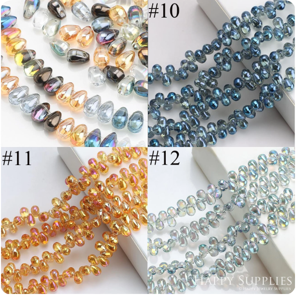 100pcs Crystal Drop Beads ,Sun Catchers Leaded Chandelier Crystal Suncatcher Beads Sun Catcher Supplies - Earrings Charms (TR-140)