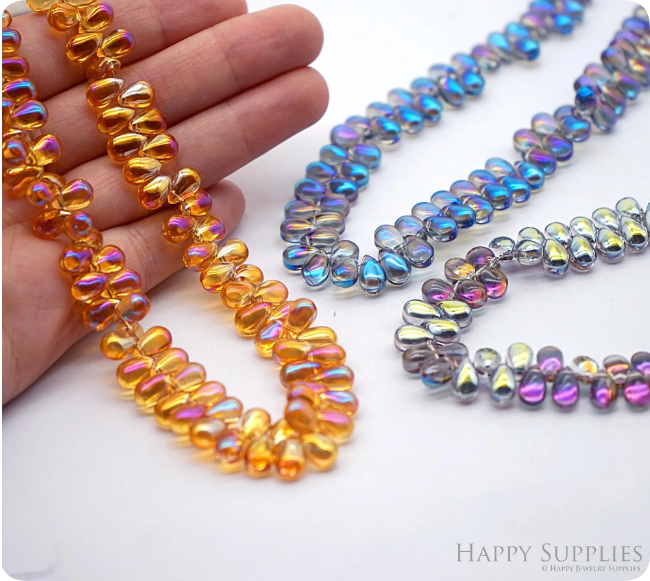 100pcs Crystal Drop Beads ,Sun Catchers Leaded Chandelier Crystal Suncatcher Beads Sun Catcher Supplies - Earrings Charms (TR-140)