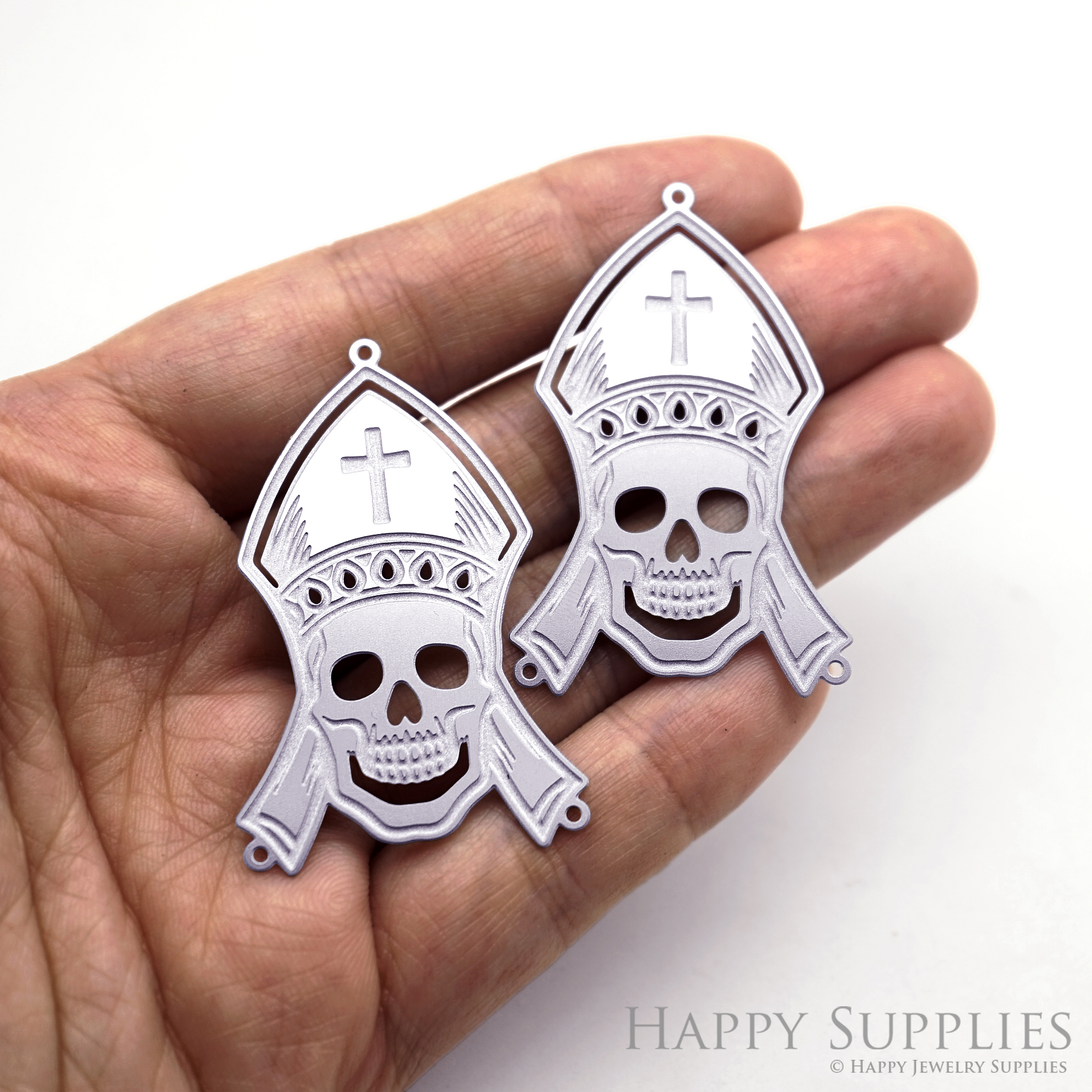 Corroded Stainless Steel Jewelry Charms, Skull Brass Charms, Earring Charms, Etched Silver Jewelry Pendants, Etched Brass Jewelry Findings, Jewelry Wholesale (SSB1104)