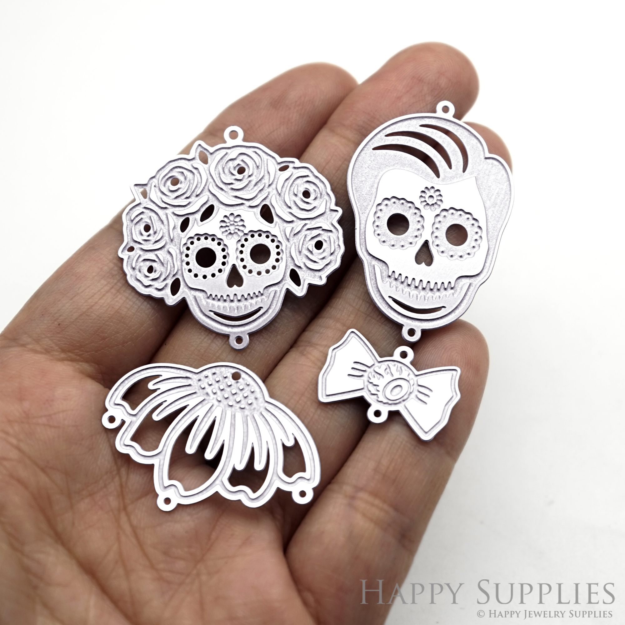 4pcs(1set) Corroded Stainless Steel Jewelry Charms, Wedding Brass Charms, Etched Charms, Corroded Silver Jewelry Findings, Etched Pendants Jewelry Wholesale (SSB1100)