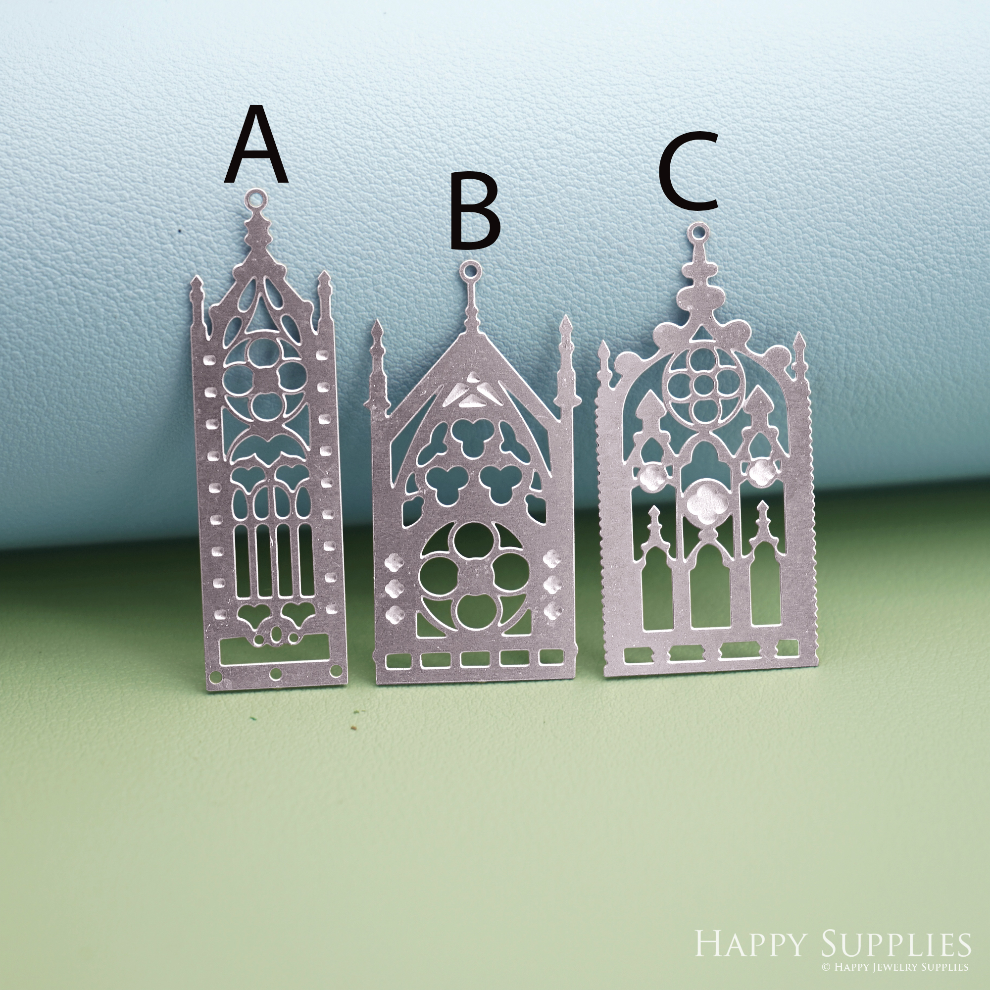 Corroded Stainless Steel Jewelry Charms, Gothic Cathedral Window Etched Brass Charms,Stainless Steel Silver Jewelry Pendants, Stainless Steel Silver Jewelry Findings, Corroded Stainless Steel Pendants Jewelry Wholesale (SSB1096)