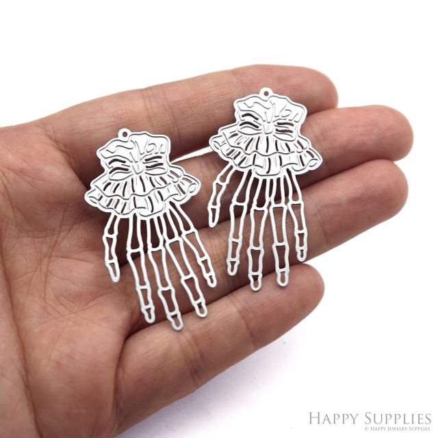 Corroded Stainless Steel Jewelry Charms, Hand Brass Charms, Earring Charms, Etched Silver Jewelry Pendants, Etched Brass Jewelry Findings, Jewelry Wholesale (SSB1098)