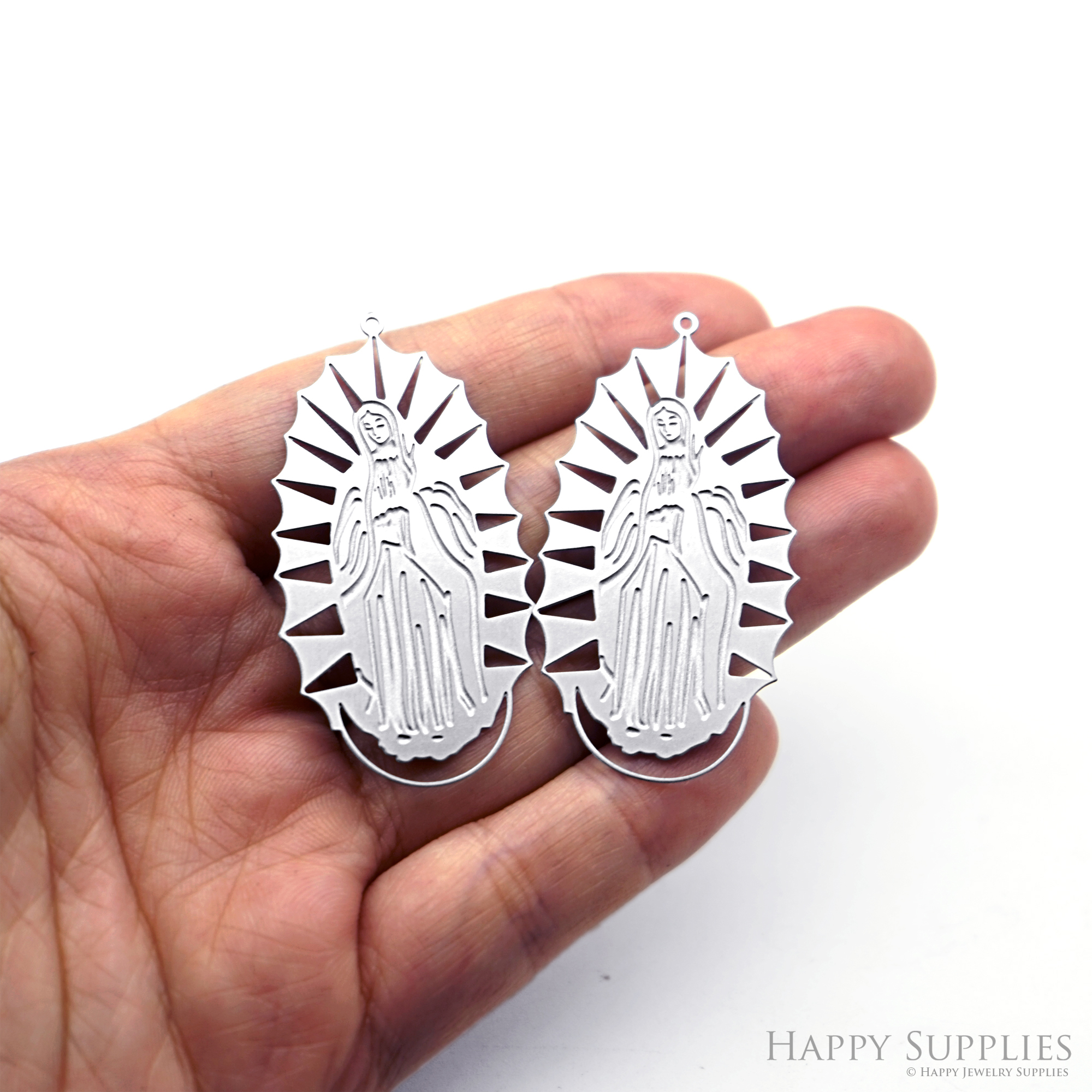Corroded Stainless Steel Jewelry Charms, Virgin Mary Brass Charms, Earring Charms, Etched Silver Jewelry Pendants, Etched Brass Jewelry Findings, Jewelry Wholesale (SSB1122)