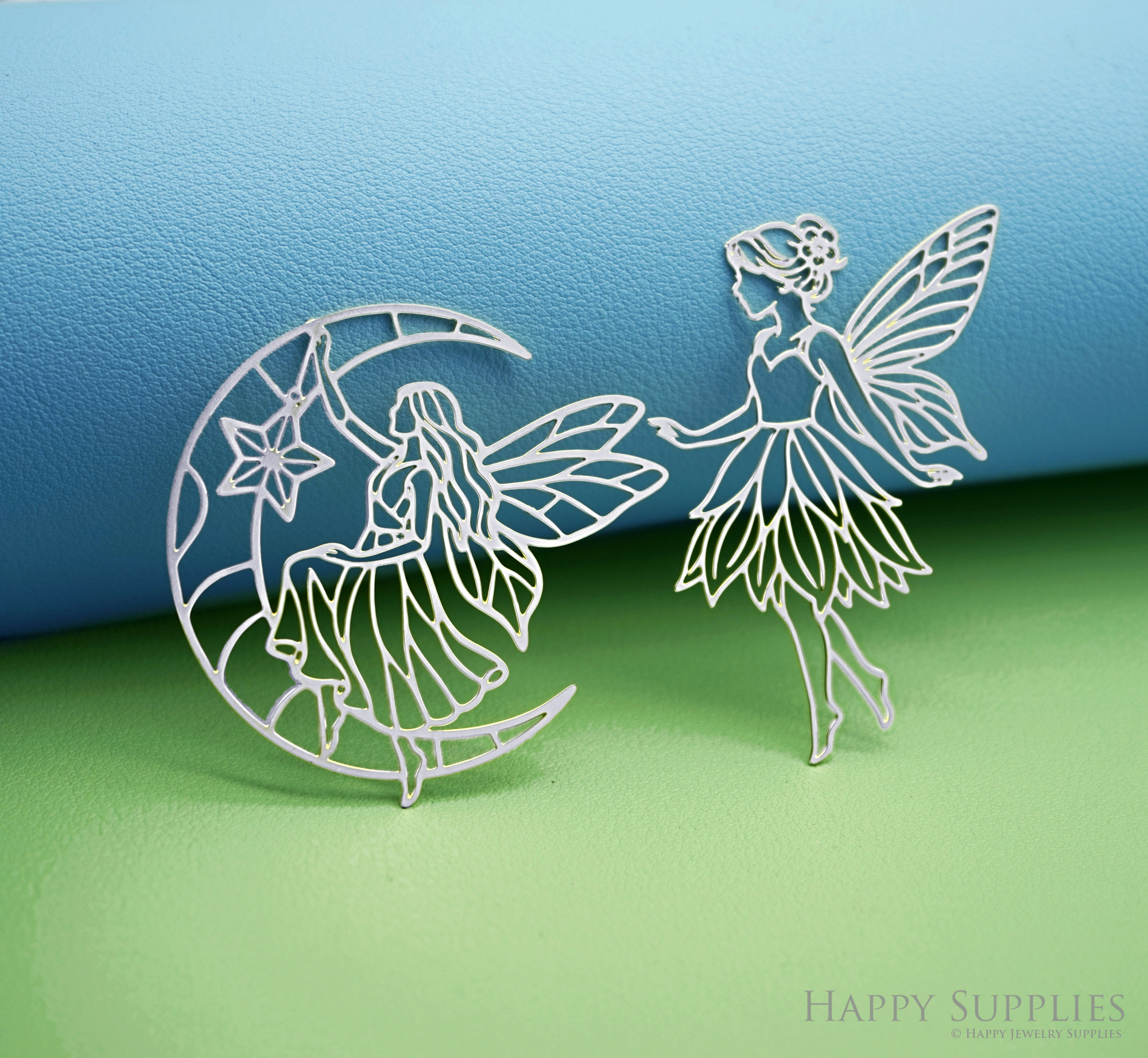2pcs Stainless Steel Jewelry Charms, Raw Brass Charms, Angel Charms, Earrings Findings, Stainless Steel Silver Jewelry Pendants, Brass Jewelry Findings, Stainless Steel Pendants Jewelry Wholesale (D2987)