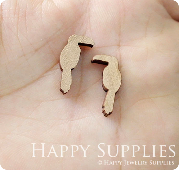 4pcs Handmade Jewelry Making Supplies Wooden Charm, DIY Necklace Earrings Brooch, Laser Cut Bird Wooden Charms, Mini Wooden Earrings, Mini Wooden Charms (SWN214)