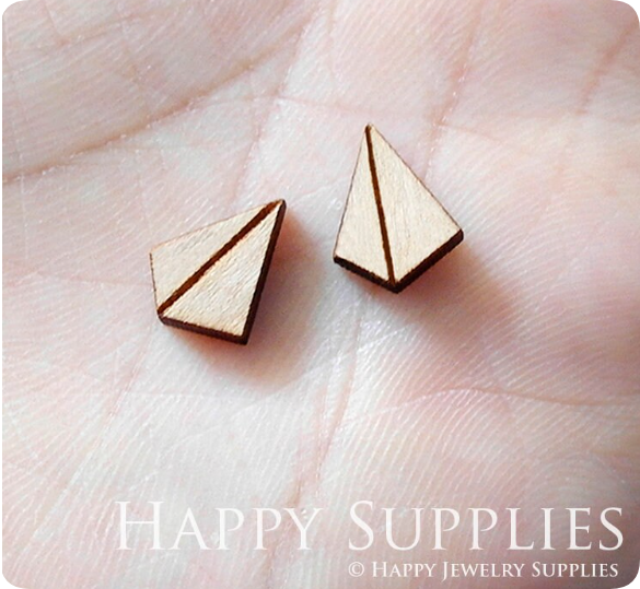 4pcs Handmade Jewelry Making Supplies Wooden Charm, DIY Necklace Earrings Brooch, Laser Cut Wooden Charms, Mini Wooden Earrings, Mini Wooden Charms (SWN243)