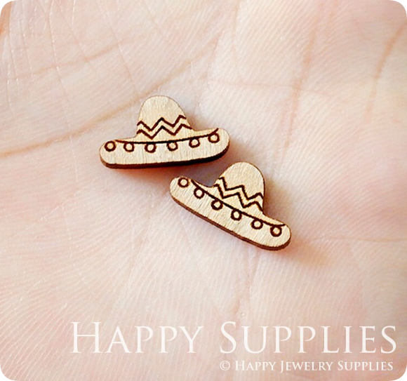 4pcs Handmade Jewelry Making Supplies Wooden Charm, DIY Necklace Earrings Brooch, Laser Cut Bear Wooden Charms, Mini Wooden Earrings, Mini Wooden Charms (SWN246)