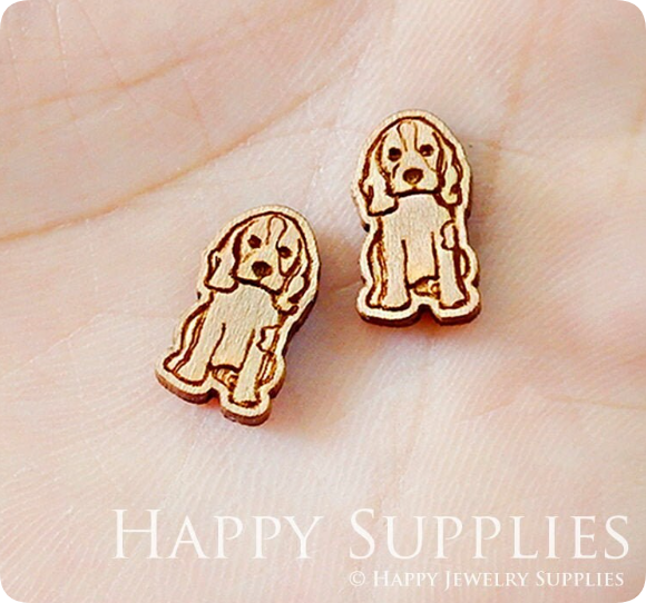 4pcs Handmade Jewelry Making Supplies Wooden Charm, DIY Necklace Earrings Brooch, Laser Cut Bear Wooden Charms, Mini Wooden Earrings, Mini Wooden Charms (SWN249)