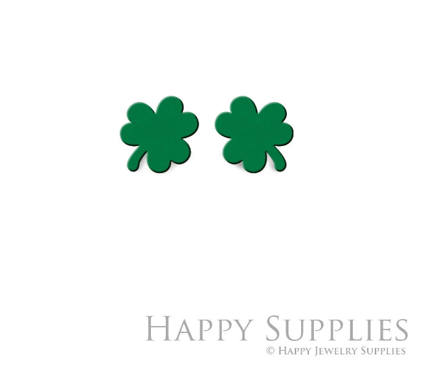 2pcs Handmade Jewelry Making Supplies Beads Cut Wooden Christmas St Patrick's Day Charm For DIY Necklace Earring Brooch (CW859)