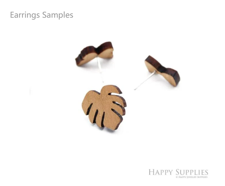 4pcs Handmade Jewelry Making Supplies Wooden Charm, DIY Necklace Earrings Brooch, Laser Cut Mushroom Wooden Charms, Mini Wooden Earrings, Mini Wooden Charms (SWN247)
