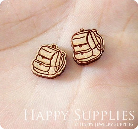 4pcs Handmade Jewelry Making Supplies Wooden Charm, DIY Necklace Earrings Brooch, Laser Cut Wooden Charms, Mini Wooden Earrings, Mini Wooden Charms (SWN250)
