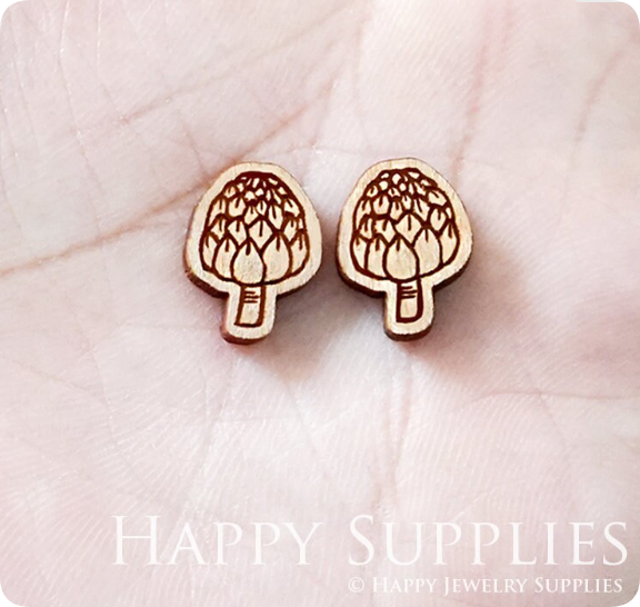 4pcs Handmade Jewelry Making Supplies Wooden Charm, DIY Necklace Earrings Brooch, Laser Cut Flower Wooden Charms, Mini Wooden Earrings, Mini Wooden Charms (SWN253)