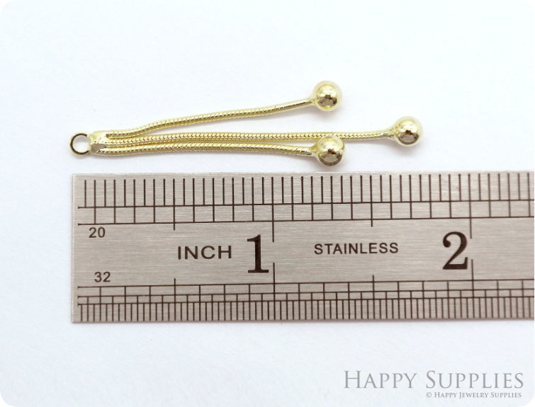 10pcs Gold Chain Tassels 52mm Long with balls, Earring Tassels ,Tassels Earring ,Jewelry Supplies  (NZG417)